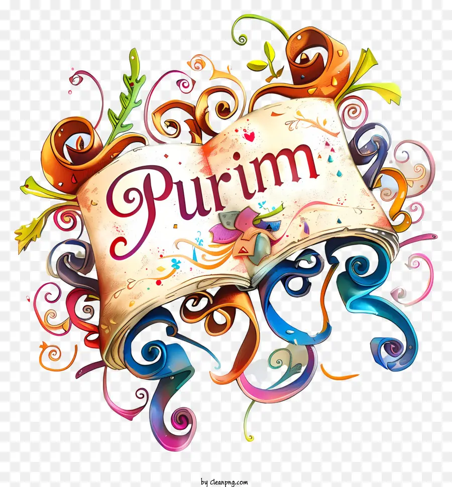 Purim，Guión Hebreo PNG