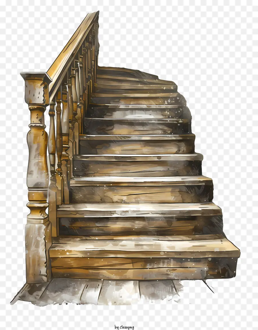 Escaleras De Madera，Escalera De Madera Desgastada PNG