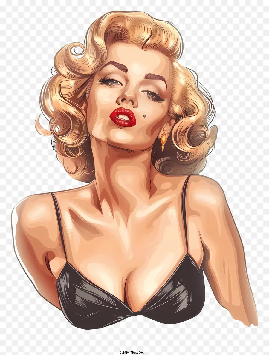 Marilyn Monroe，Ilustración De Mujer Rubia PNG