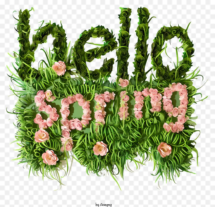 Hola Primavera，Flores PNG