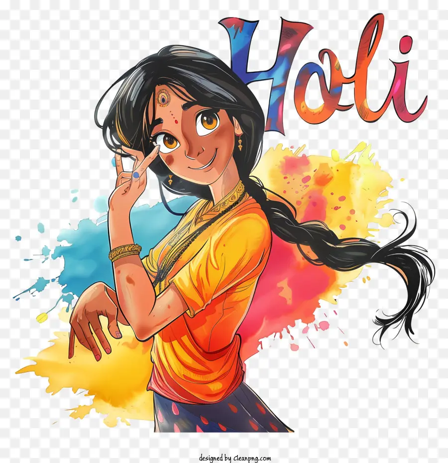 Holi，Chica Holi PNG