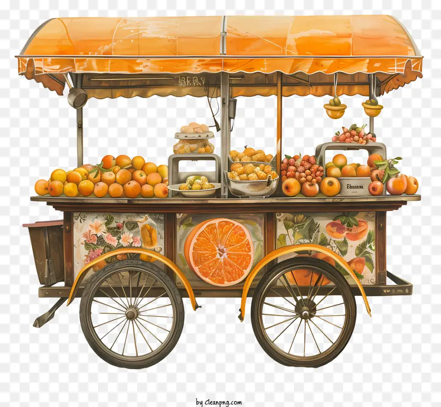 Carrito De Comida，Puesto De Frutas PNG