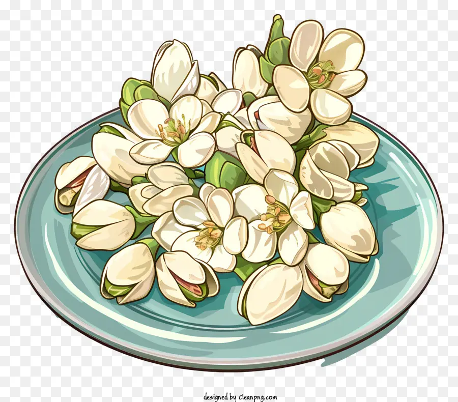 Pistacho，Flores Blancas PNG