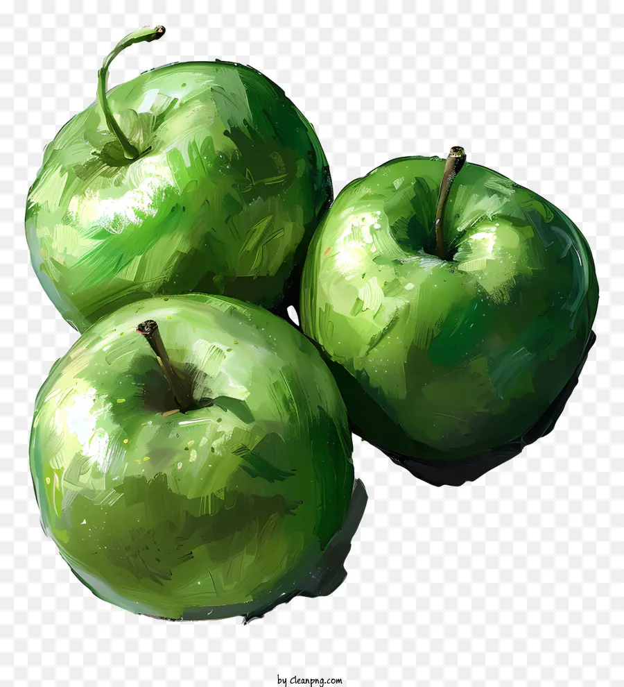 Manzanas Verdes，Pintura PNG