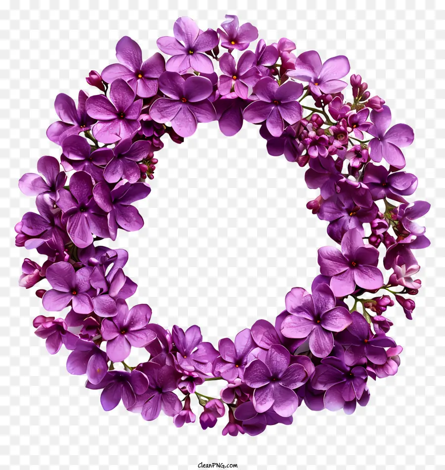 Círculo De Flores，Corona De Flores Moradas PNG