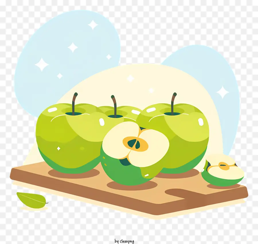 Manzanas Verdes，Tabla De Cortar PNG