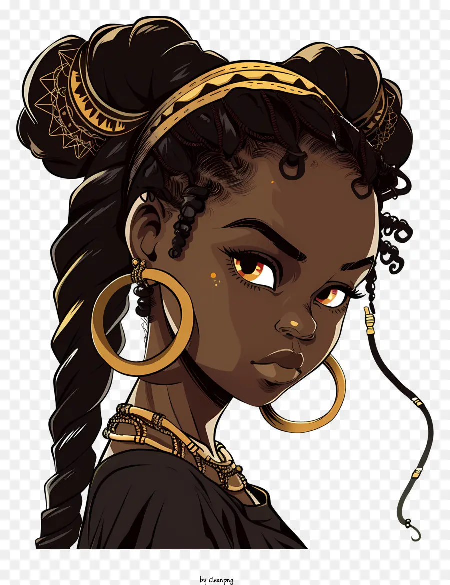 Niña Africana，Chica Con Joyas PNG