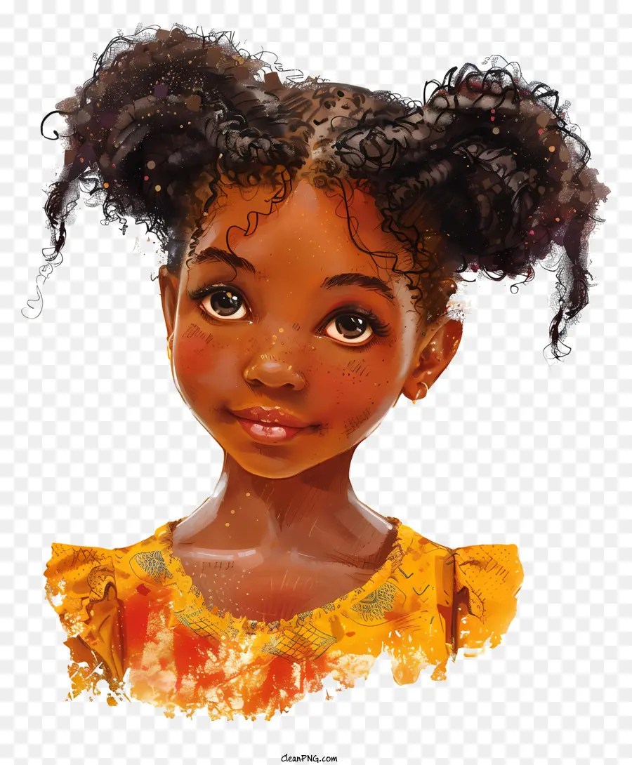 Niña Africana，Chica Con Pelo Rizado PNG