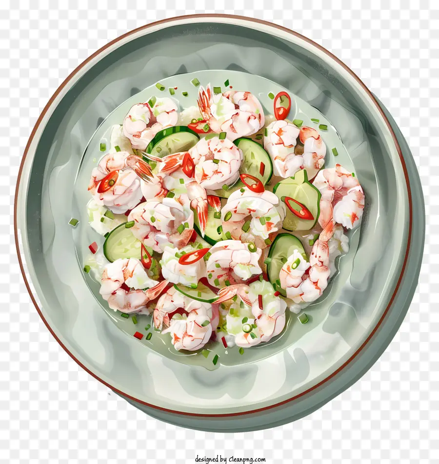 Ceviche，Ensalada De Camarones PNG