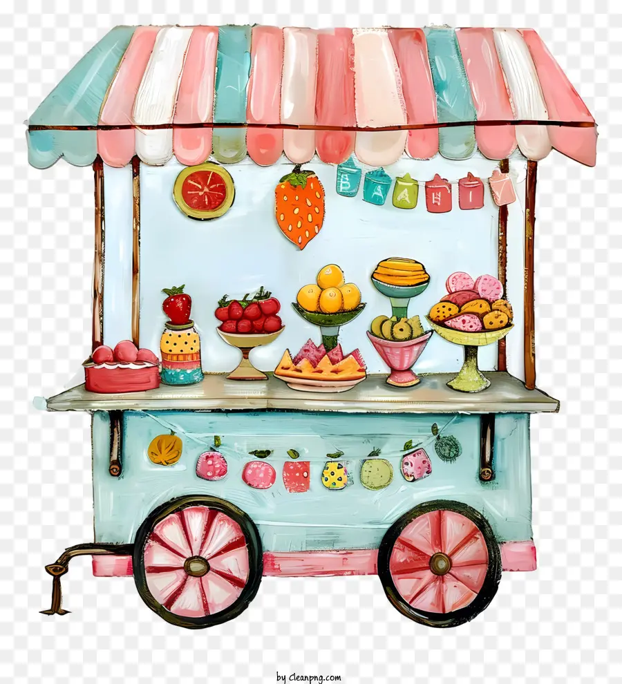 Carrito De Comida，Puesto De Frutas PNG