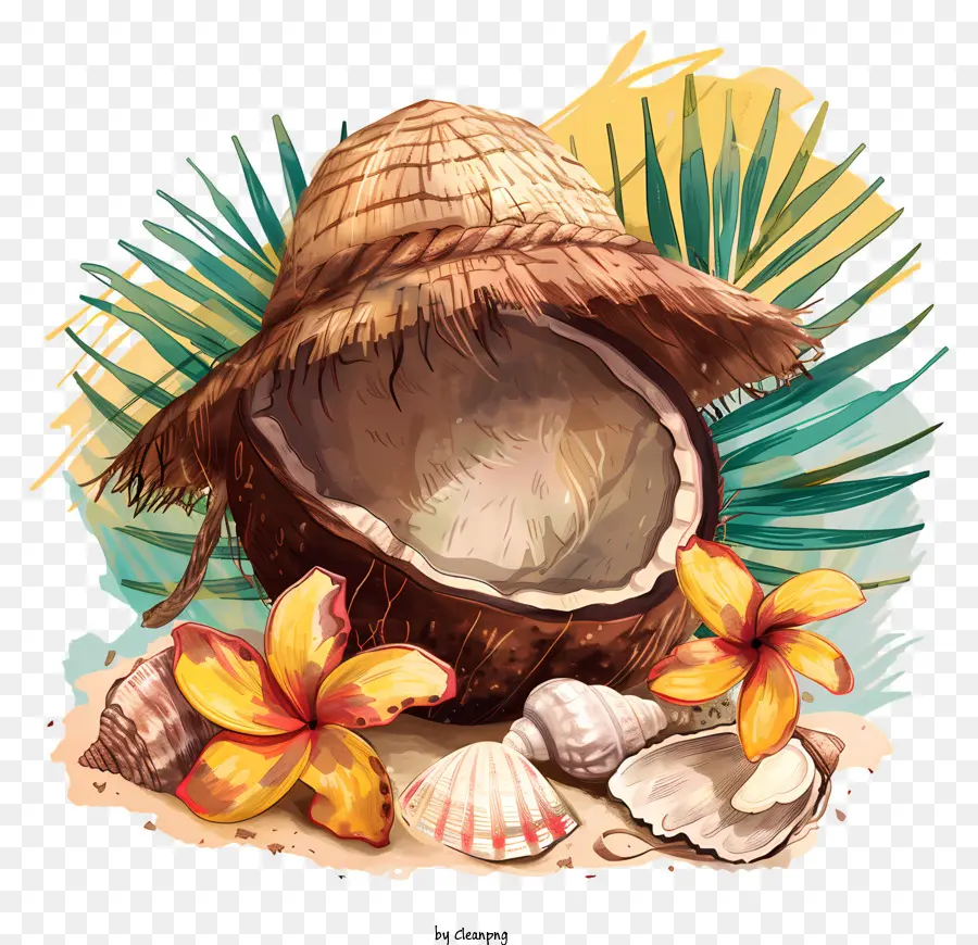 Verano De Coco，Coco Y Sombrero PNG