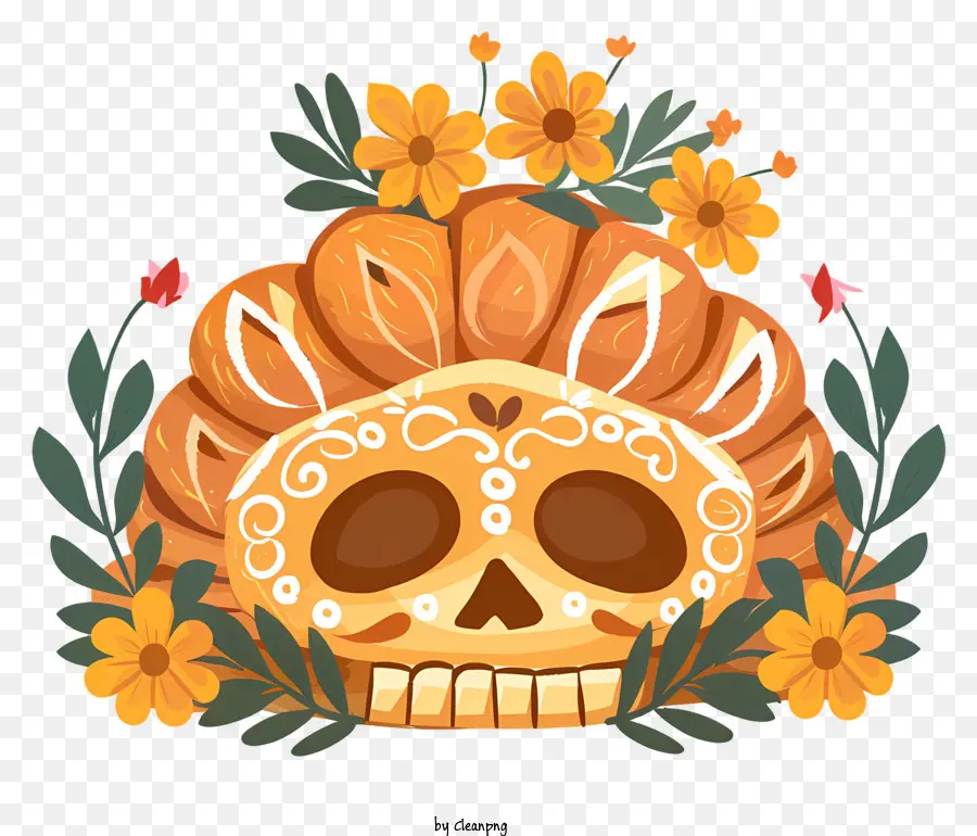 El Pan De Muerto，Cráneo Del Azúcar PNG