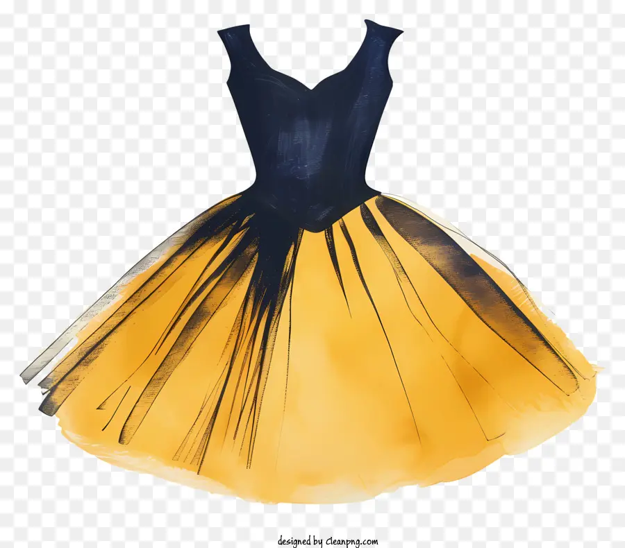 Vestido De Ballet Con Tutú，Vestido Amarillo PNG