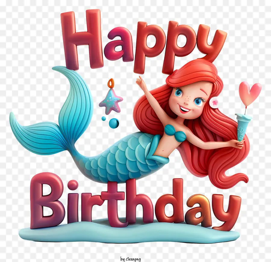 Lindo Texto De Feliz Cumpleaños，Sirena PNG