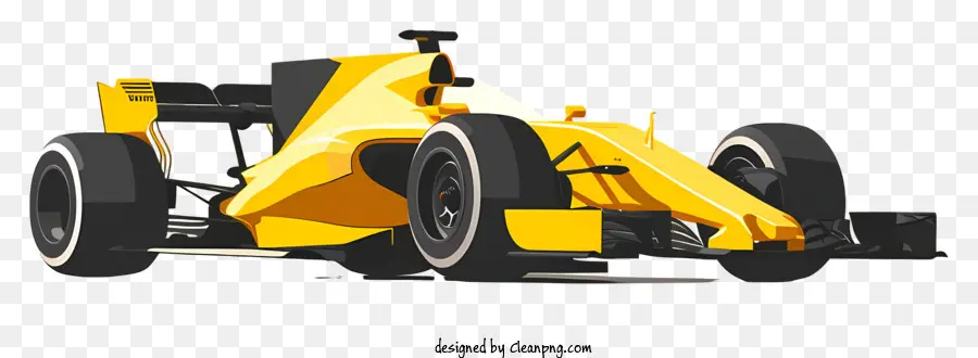 Coche De Fórmula 1，Coche De Carreras Amarillo PNG