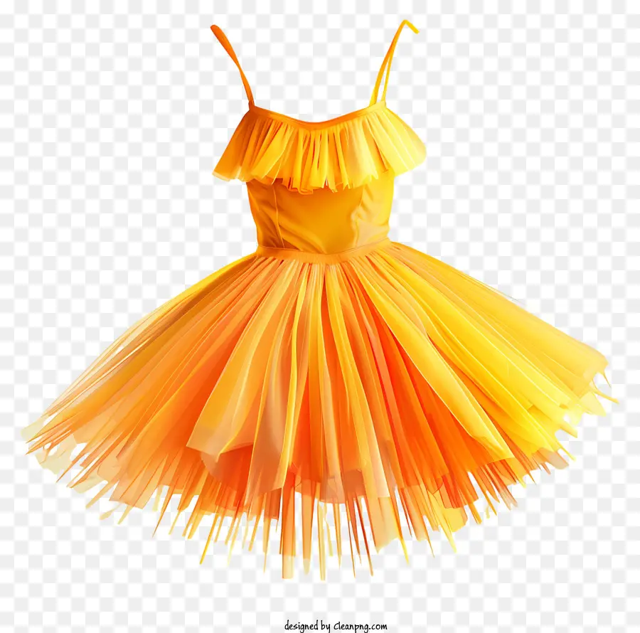 Vestido De Ballet Con Tutú，Vestido Amarillo PNG