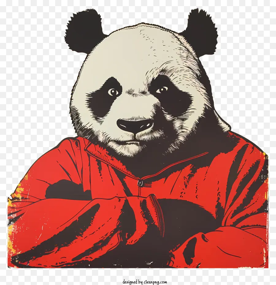 Kung Fu Panda，Panda Con Chaqueta Roja PNG