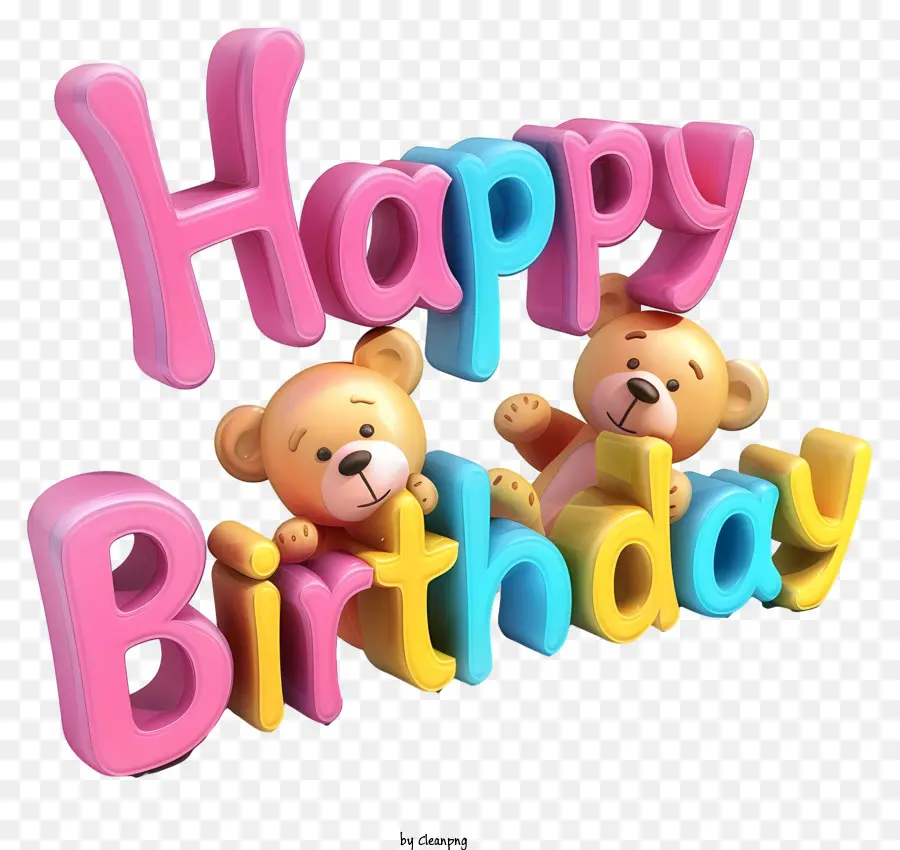 Lindo Texto De Feliz Cumpleaños，Animales De Peluche PNG