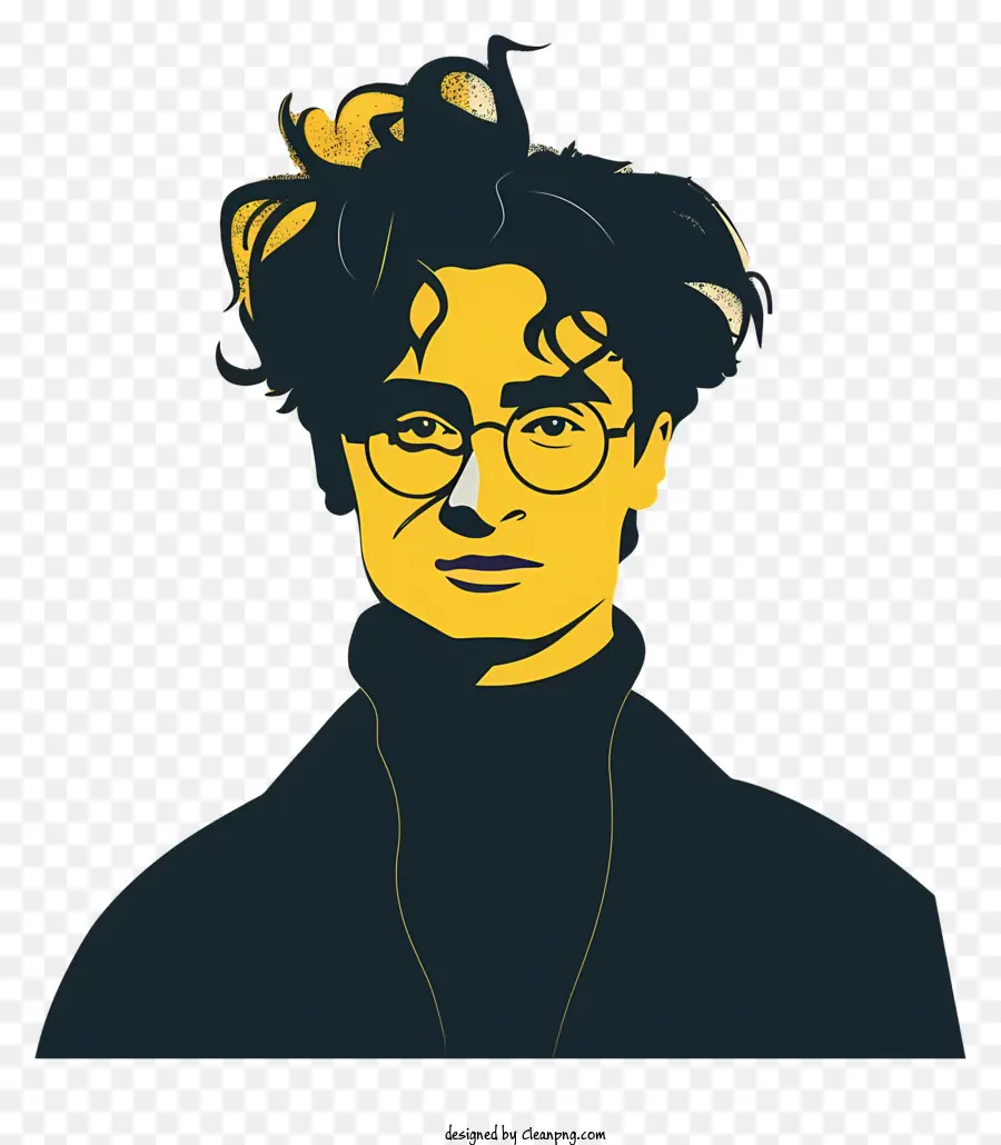 Harry Potter，Chico Amarillo Y Negro Con Gafas PNG