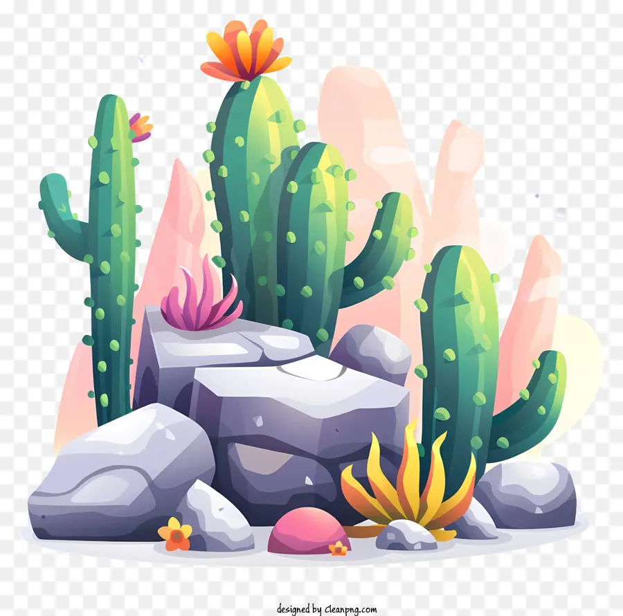 Cactus Mexicanos，Paisaje Del Desierto PNG