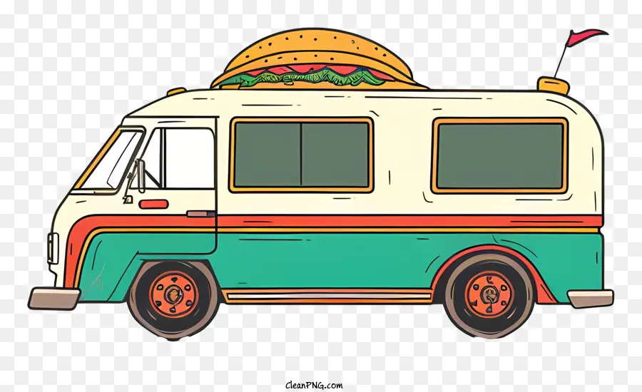 Camión De Tacos，Camper Vintage PNG