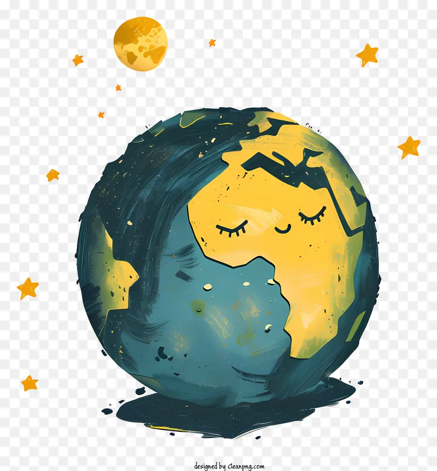 Tierra Para Dormir，De Dibujos Animados De La Tierra PNG