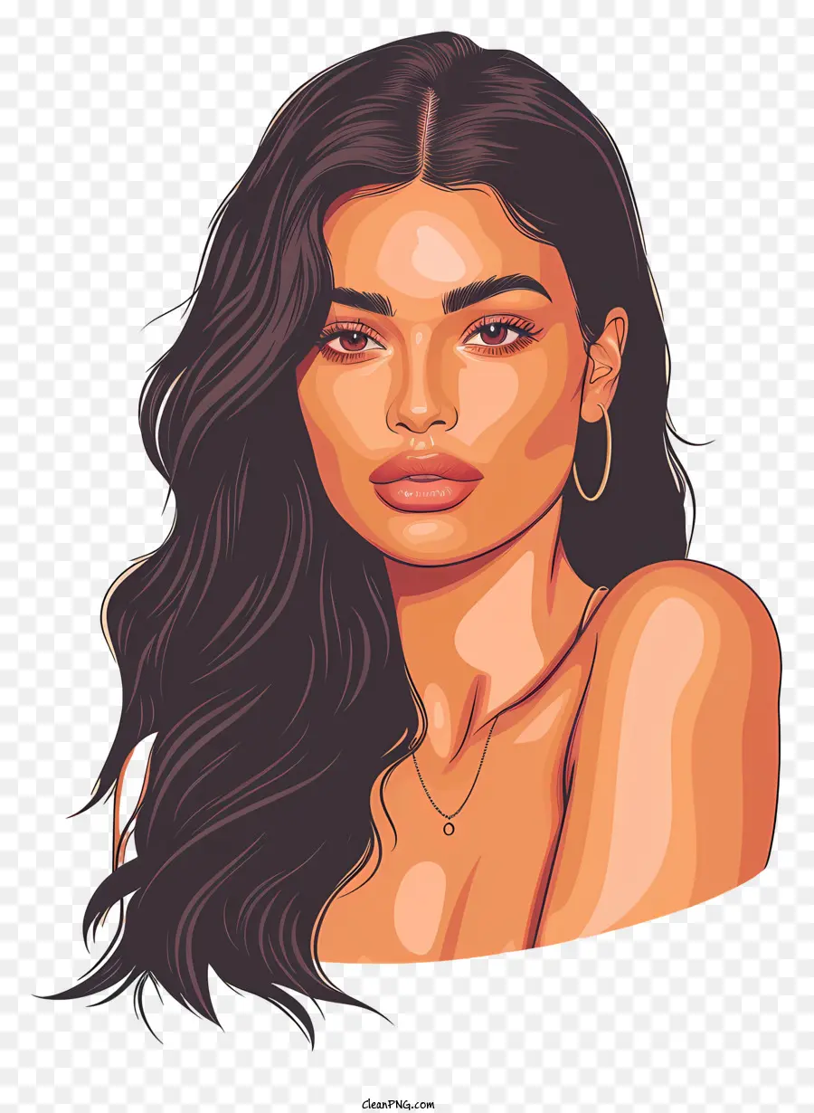 Kylie Jenner，Mujer Con Cabello Negro PNG