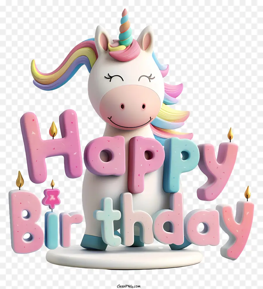 Lindo Texto De Feliz Cumpleaños，Unicornio PNG