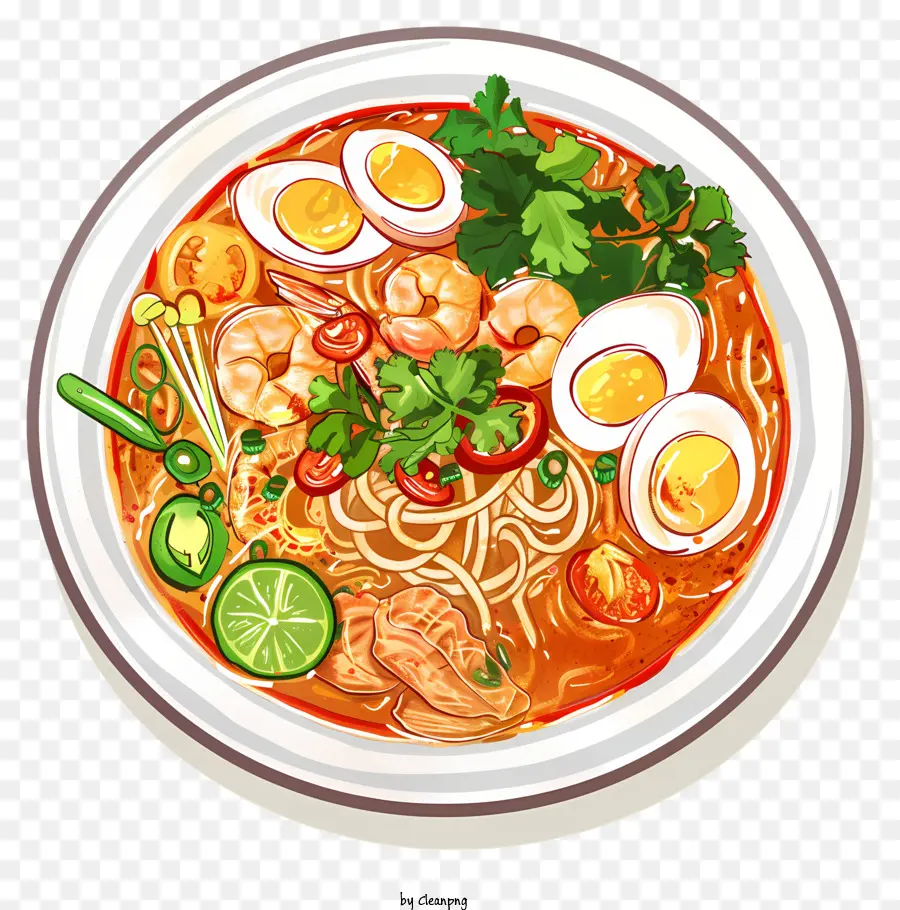 Penang Assam Laksa，Fideos PNG