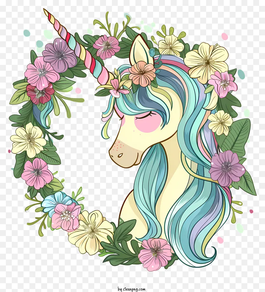 Unicornio Floral，Unicornio PNG