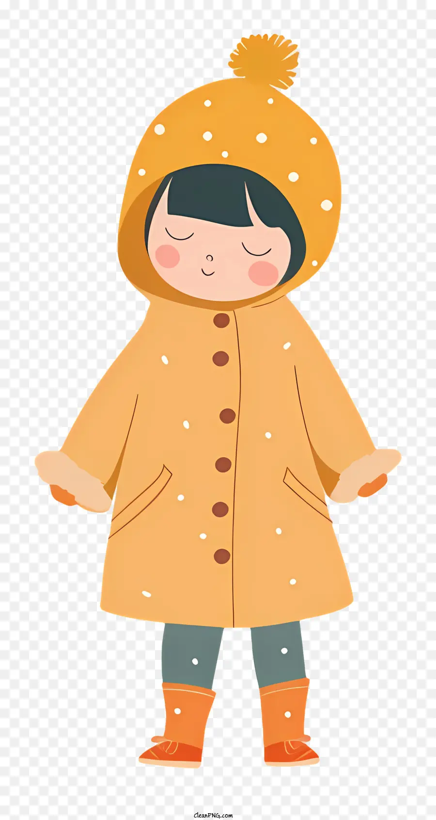 Niña En Impermeable，La Moda De Invierno PNG