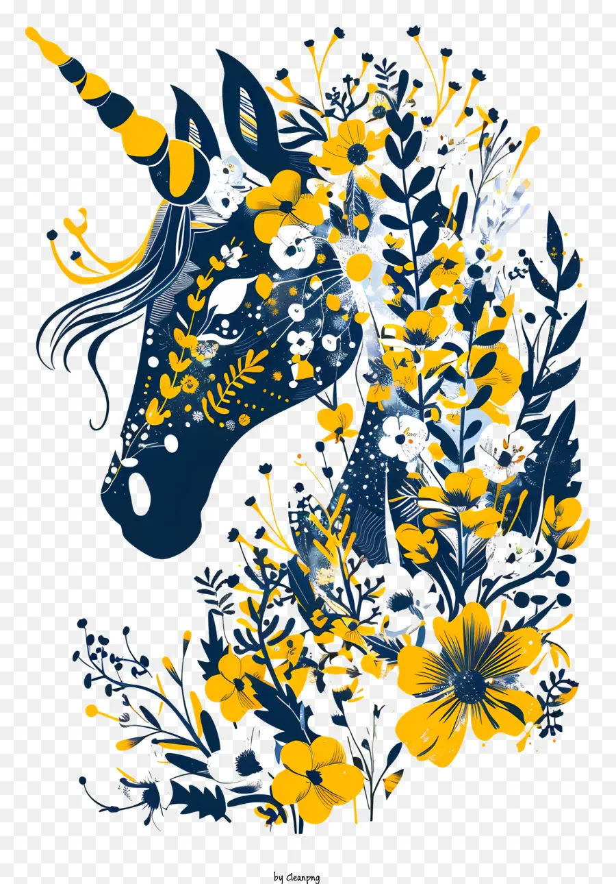 Unicornio Floral，Unicornio PNG