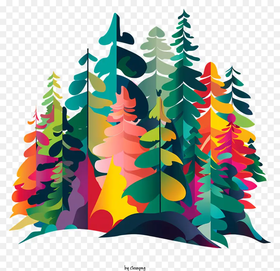 Día Internacional De Los Bosques，Colorido De Los árboles PNG