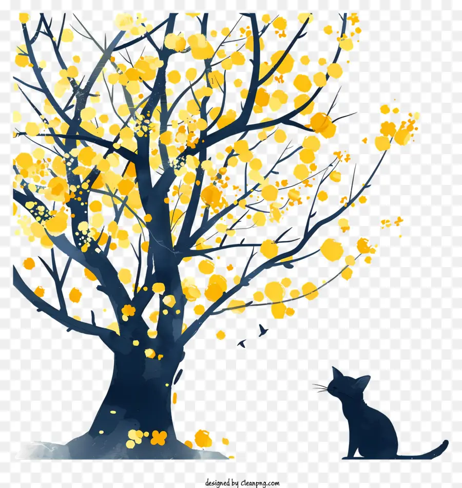 Gato Debajo Del árbol，Gato Negro PNG