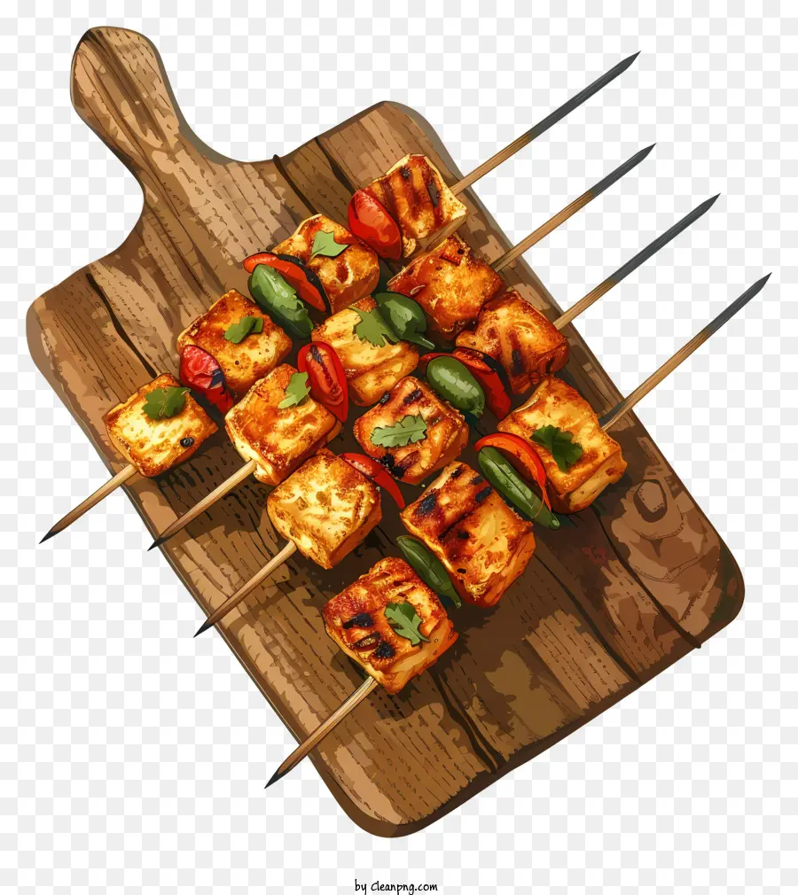 Paneer Tikka，Verduras A La Parrilla PNG