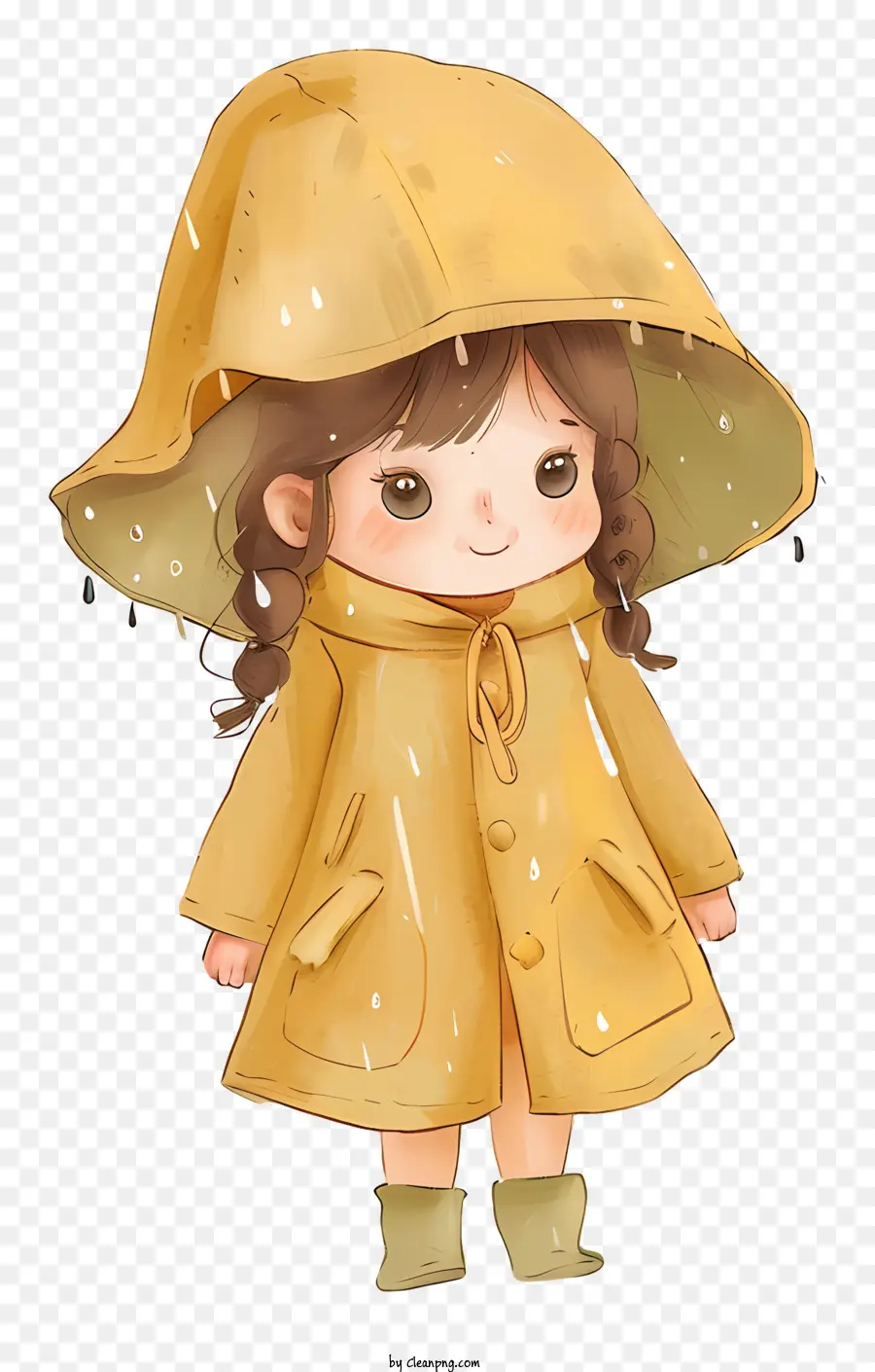 Niña En Impermeable，Linda Chica PNG