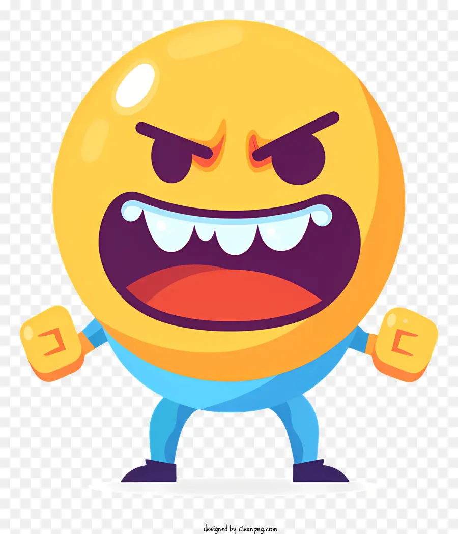 Emote Loco，Enojado Personaje De Dibujos Animados PNG