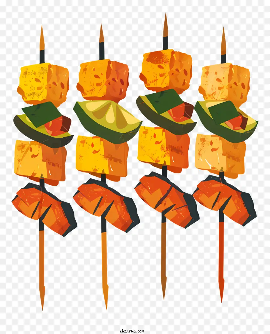 Paneer Tikka，Pinchos PNG