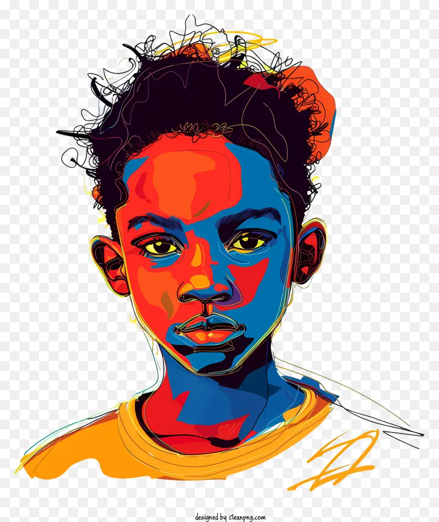 áfrica Boy，Pintura Digital PNG