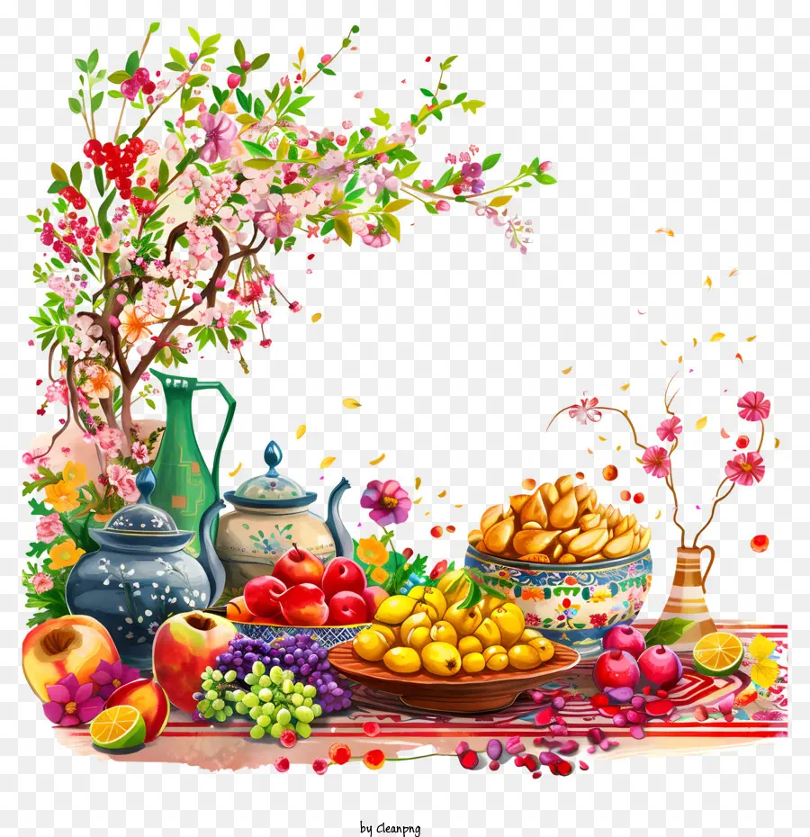 Feliz Nowruz，La Fruta PNG