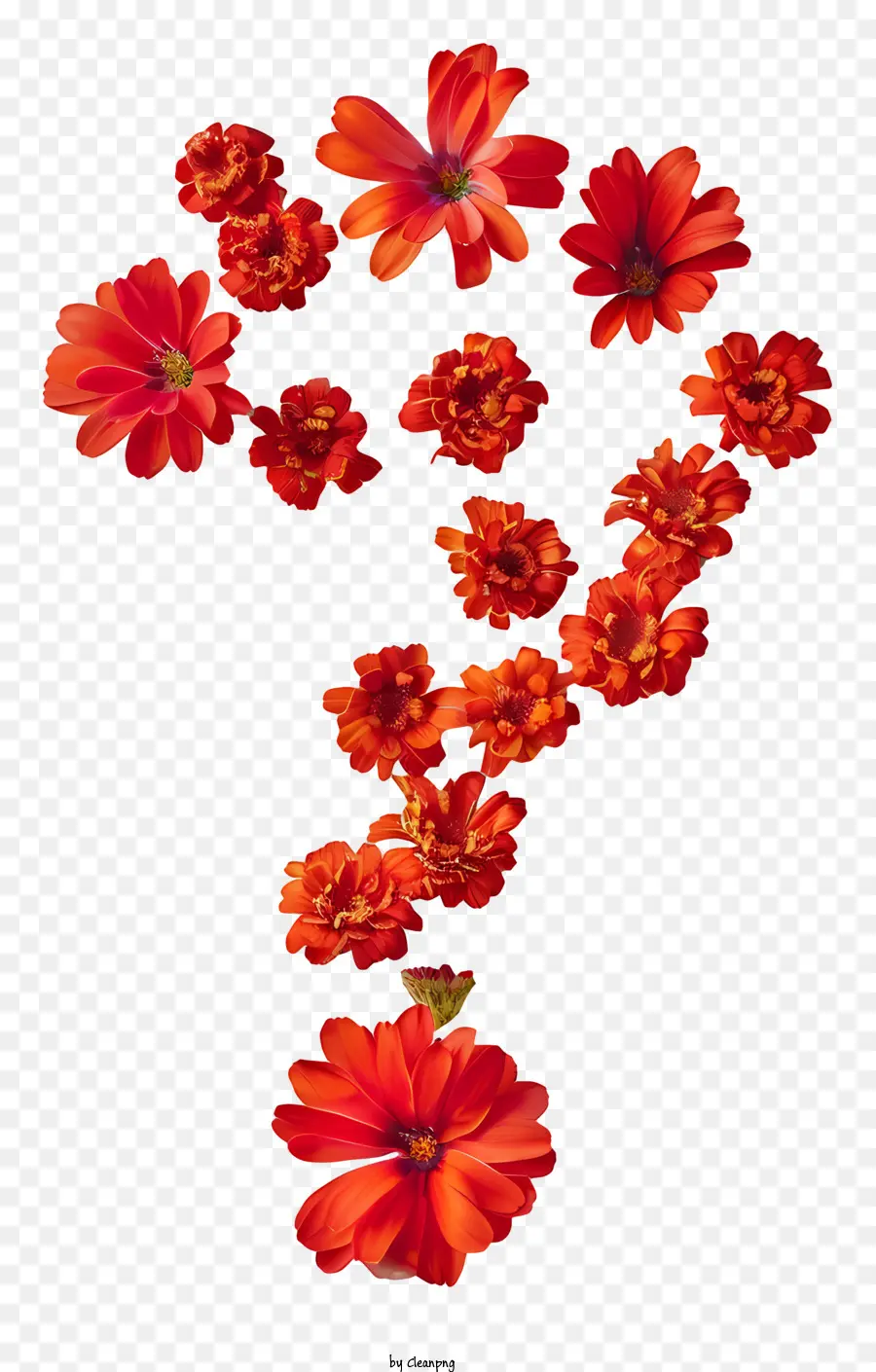 Signo De Interrogación，Flores De Colores PNG