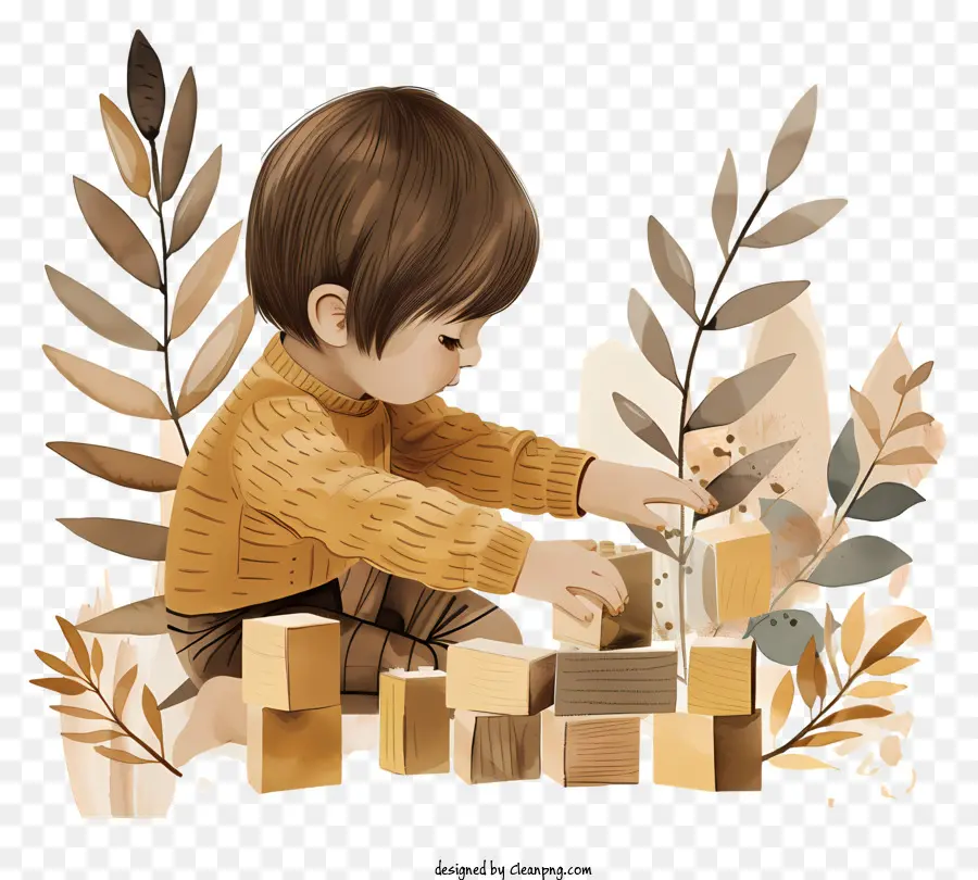 Niño Jugando，Niño Jugando Con Bloques PNG