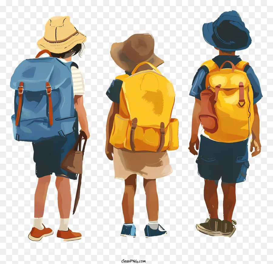 Estudiantes Con Mochila，Children PNG