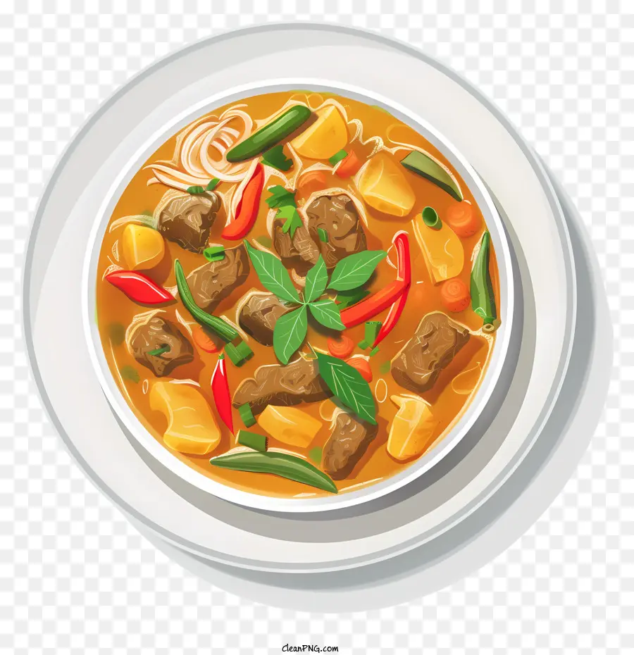 Massaman Curry，Estofado De Pollo Y Carne PNG