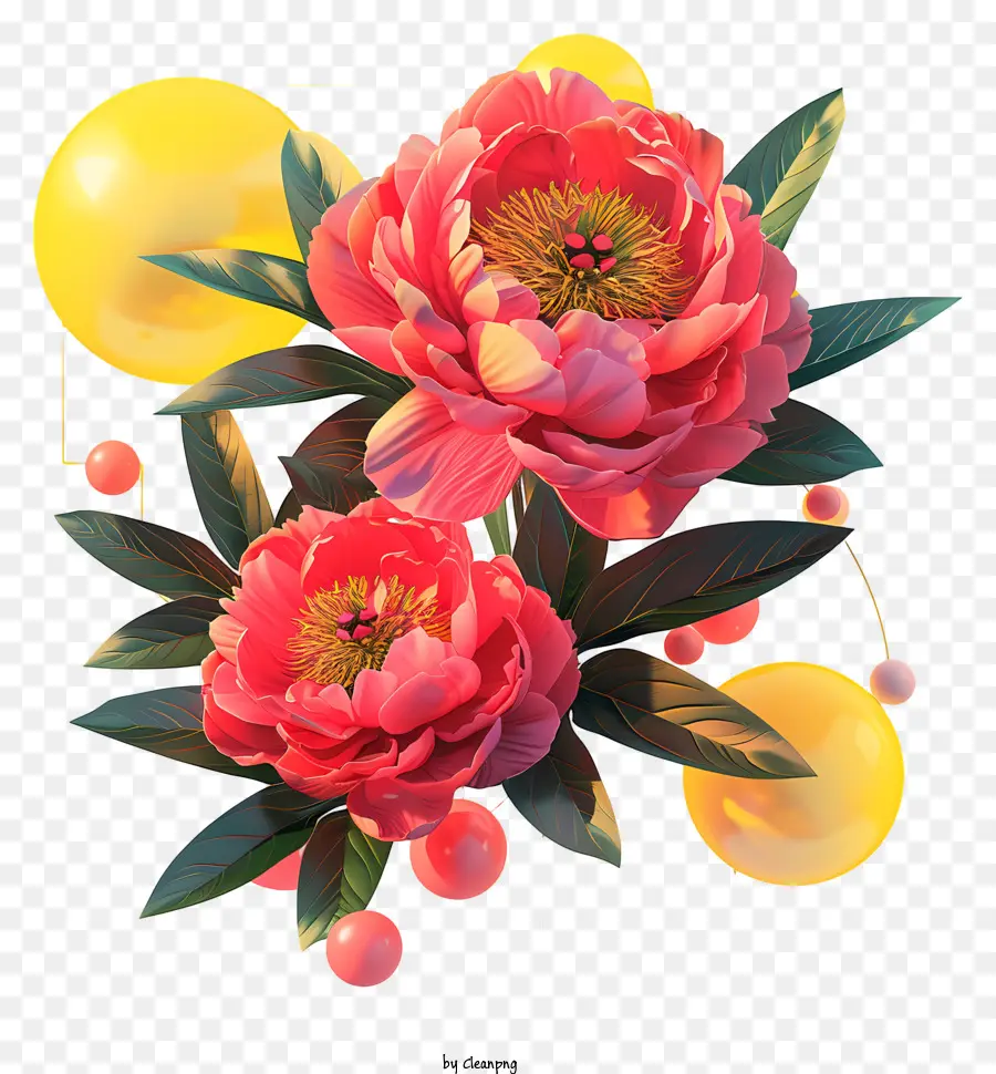 Arreglo Floral De Peonía，Peonía Rosa PNG