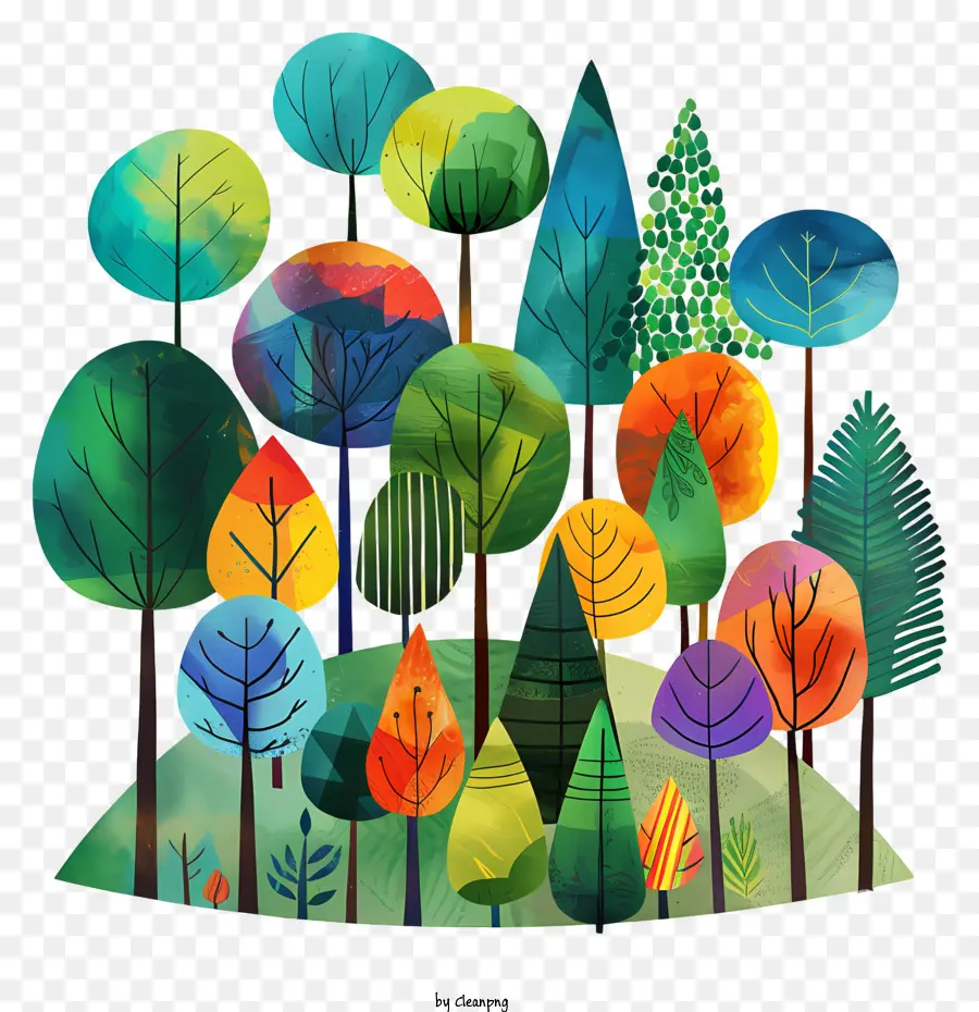 Día Internacional De Los Bosques，Colorido De Los árboles PNG