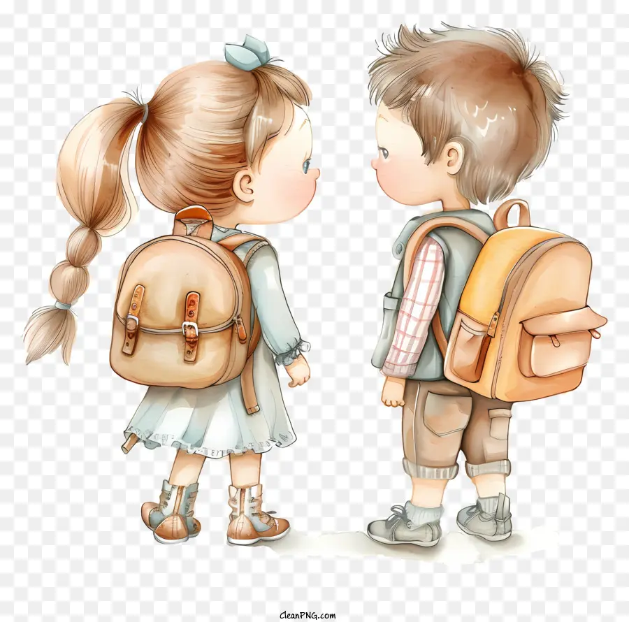 Estudiantes Con Mochila，Children PNG