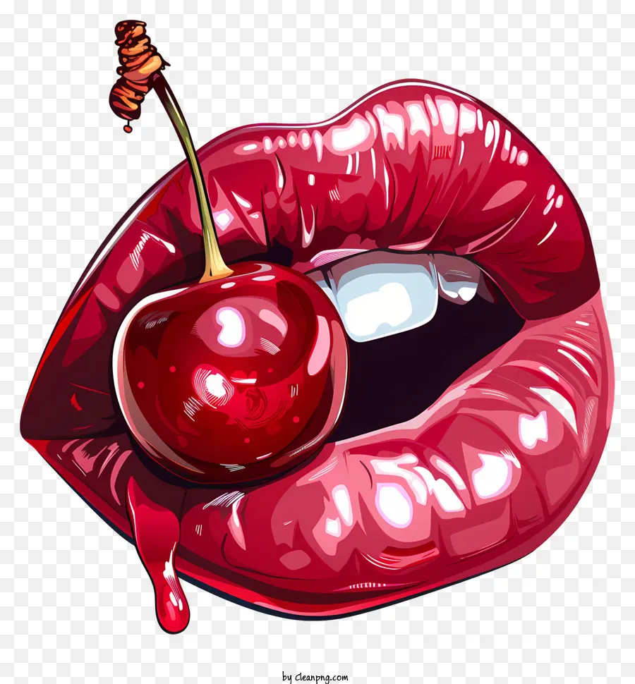 Sexy，Labios Con Cereza PNG