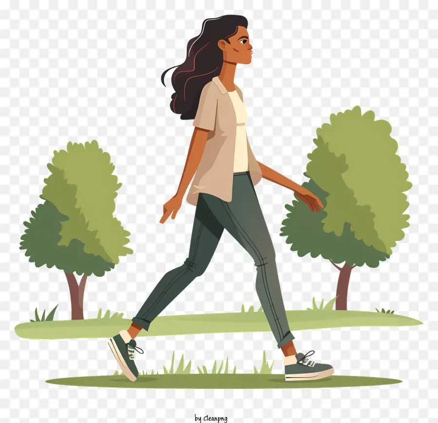 Caricatura De Mujer Caminando，Mujer PNG