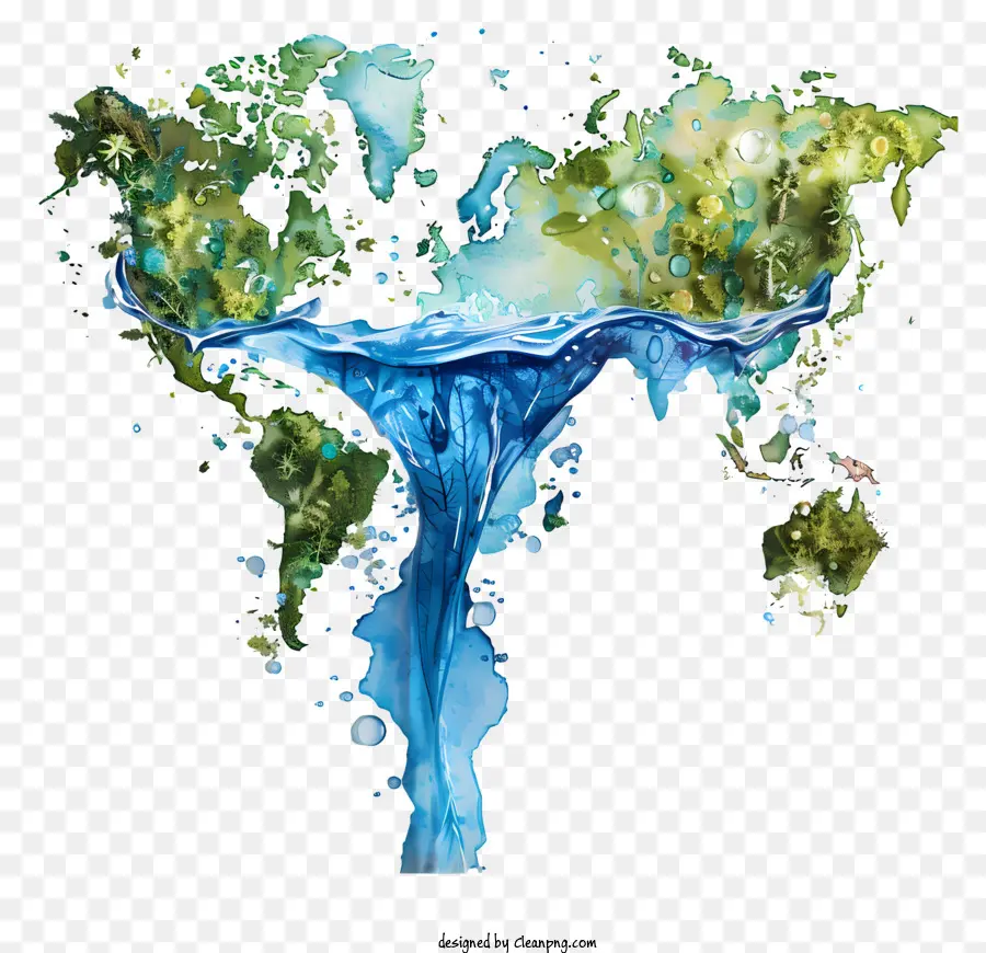 Día Mundial Del Agua，Mapa Del Mundo PNG